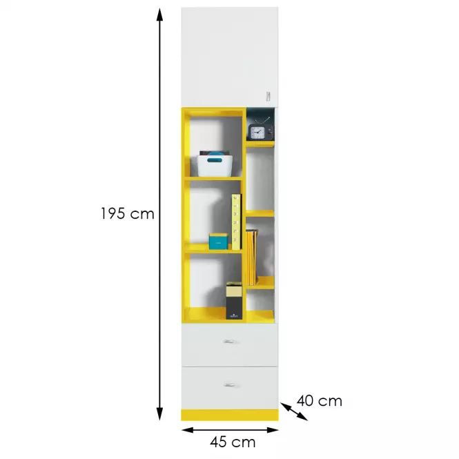 Regál Mobi  MO-6 bielo-žltý