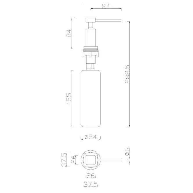 Dávkovač čierny „ Cubic” IM-F104-Q5