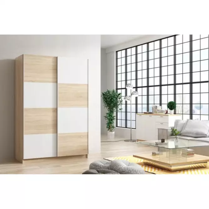 Skriňa Alfa 3 150 cm dub sonoma/biela