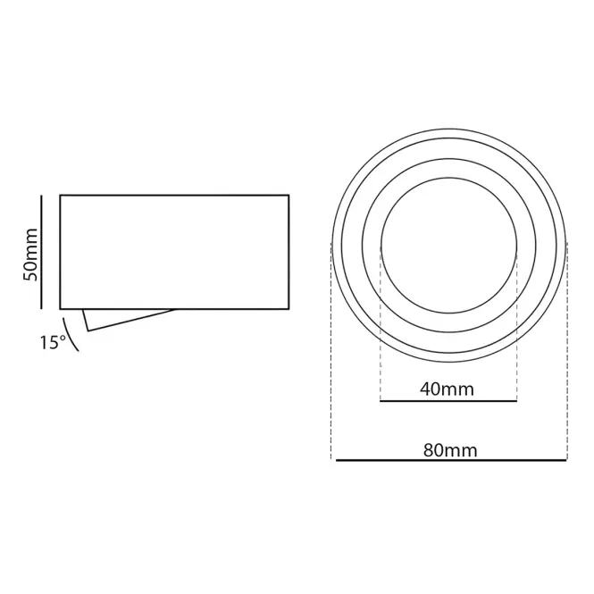 Svietidlo Amat 50MM 022B black O K1