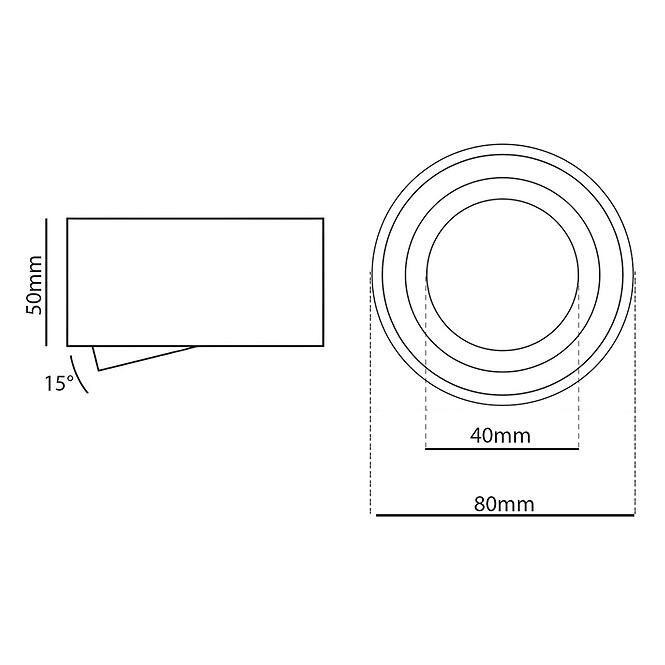 Svietidlo Amat 50MM 022B black O K1