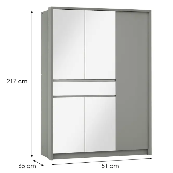 Skriňa Split 157 platinum/zrkadlo,2