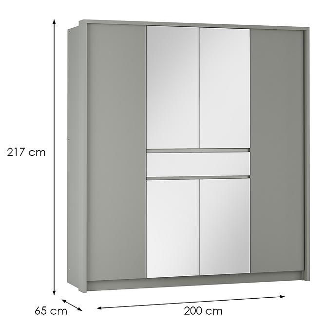 Skriňa Split 200 platinum/zrkadlo