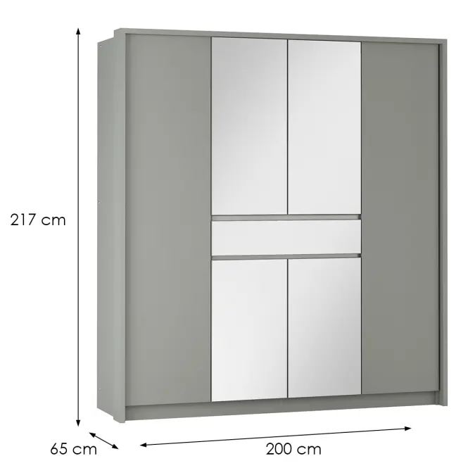 Skriňa Split 200 platinum/zrkadlo,2