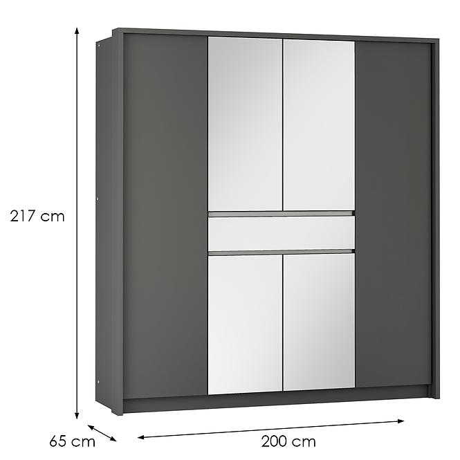 Skriňa Split 157 grafit/zrkadlo