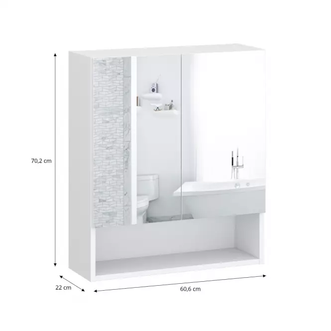Zrkadlová skrinka Joy 60 biely