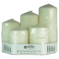 Sada sviečok 5 ks prírodná