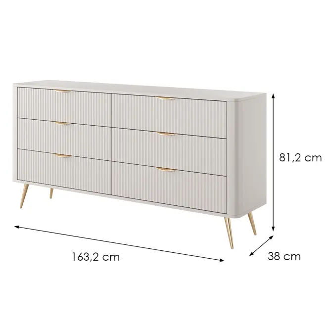 Komoda Lante B 163 6S beige,2