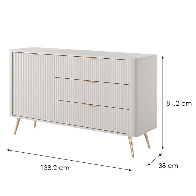 Komoda Lante D 138 D3S beige,2
