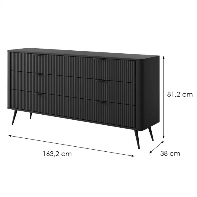 Komoda Lante B 163 6S black
