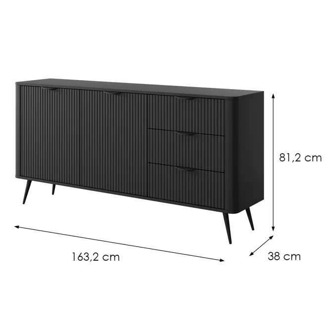Komoda Lante 163 2D3S black,2