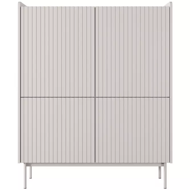 Komoda Level A vysoká 103 4D beige/dub scandi
