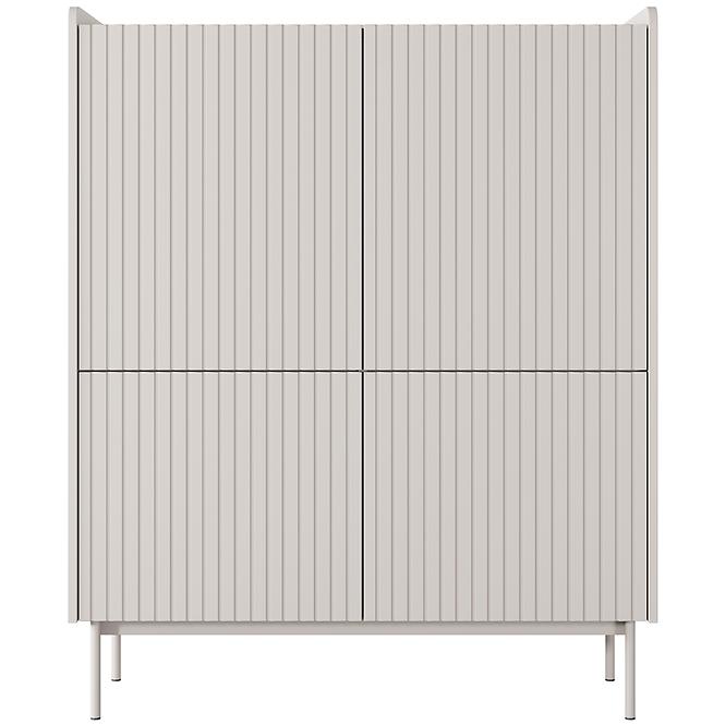 Komoda Level A vysoká 103 4D beige/dub scandi