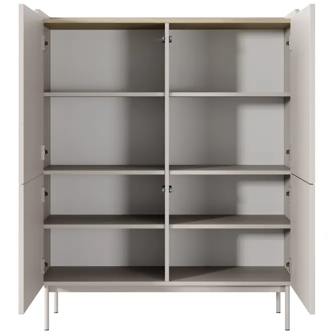 Komoda Level A vysoká 103 4D beige/dub scandi,5
