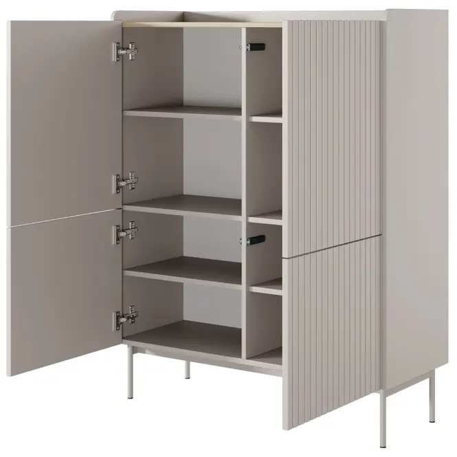 Komoda Level A vysoká 103 4D beige/dub scandi,3