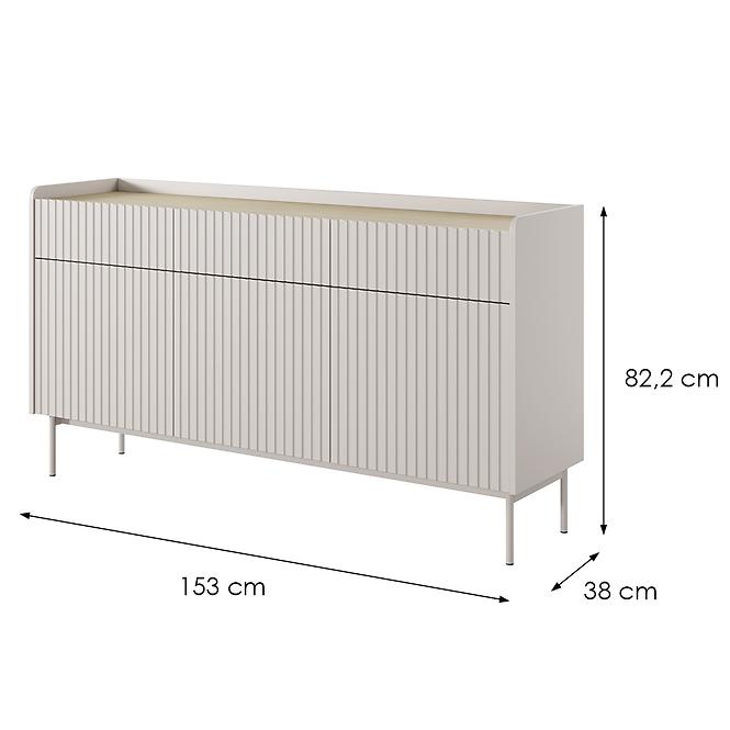 Komoda Level B 153 3D3S beige/dub scandi