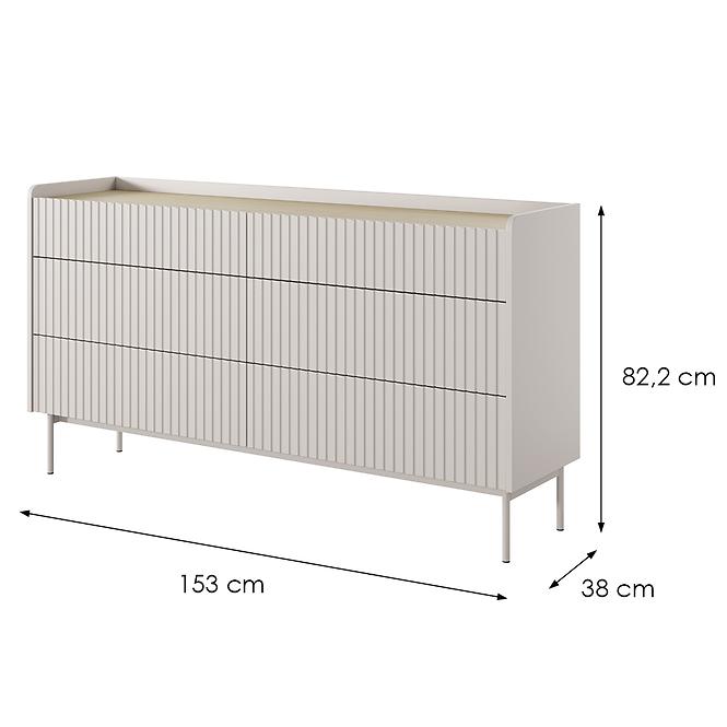 Komoda Level C 153 6S beige/dub scandi