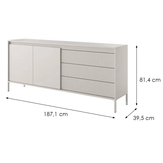 Komoda Senso C 187 2D3S beige,2