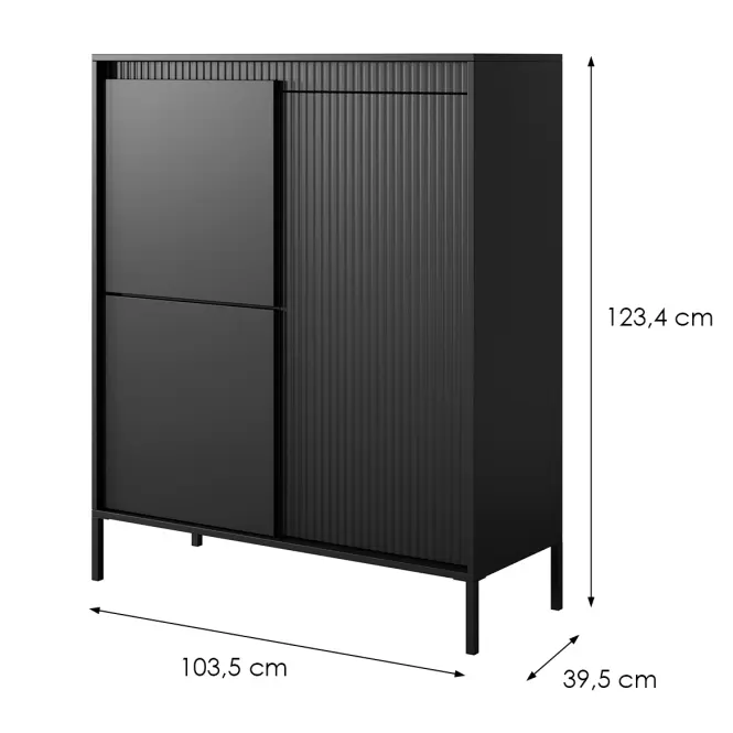 Komoda Senso A vysoká 3D black,2
