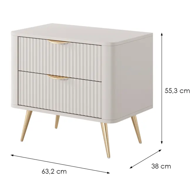 Nočný stolík Lante G 2s -1 ks Beige,2