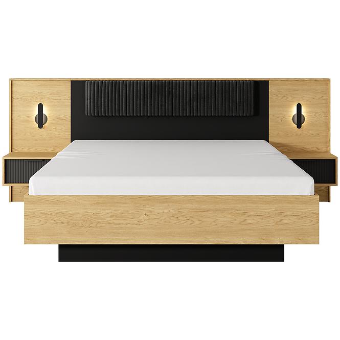 Nočný stolík Baltic D s LED - 2 ks dub Baltic/čierna
