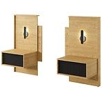 Nočný stolík Baltic D s LED - 2 ks dub Baltic/čierna