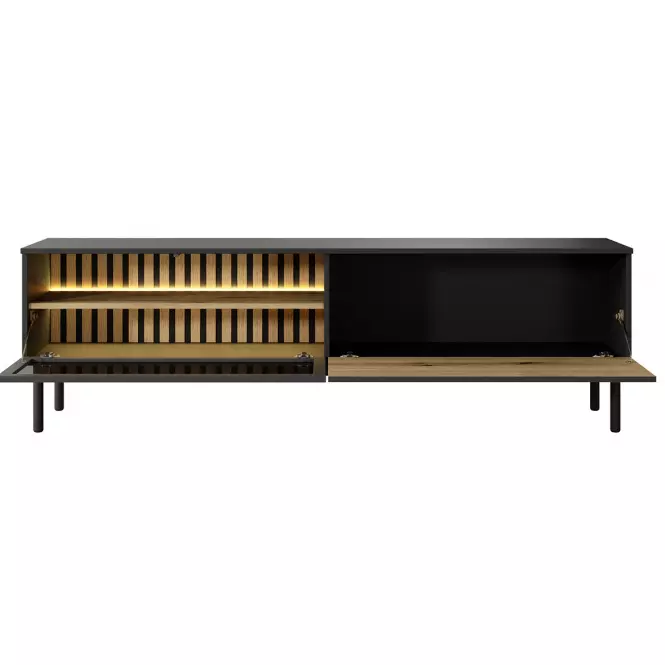 TV stolík Lang RTV F 180 2d Led čierna/dub Evoke,5