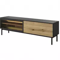 TV stolík Lang RTV F 180 2d Led čierna/dub Evoke 