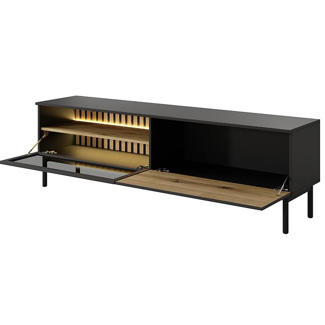 TV stolík Lang RTV F 180 2d Led čierna/dub Evoke ,3