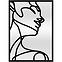 Dekoratívne zrkadlo woman black 68X94 TY006