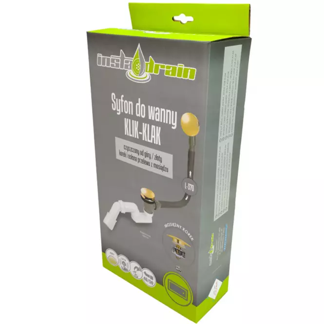 Vaňový sifón Tycner zlatý,3