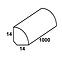 Štvrťkruhový profil samolepiace PVC biely satina 14x14x1000,2