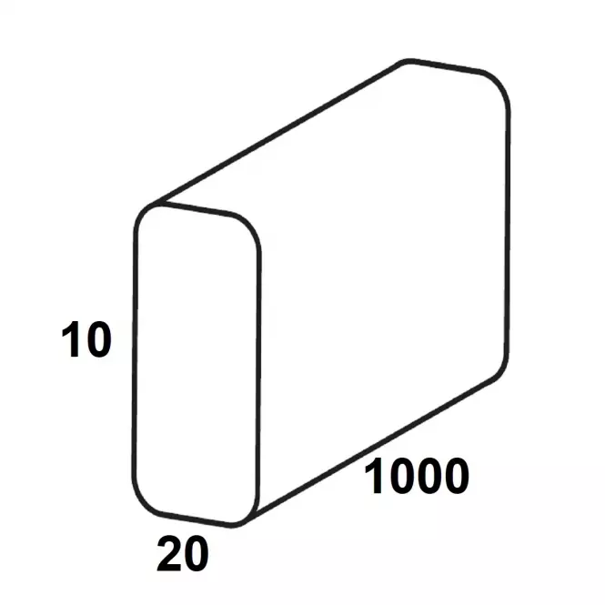 Profil plochý PVC biely lesk 10x20x1000
