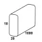 Profil plochý PVC biely lesk 10x20x1000,2