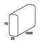Profil plochý PVC biely lesk 10x20x1000,2
