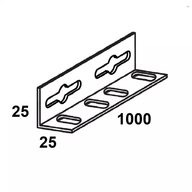 L-profil na na police čierny lakovaná oceľ 25x25x1000 mm