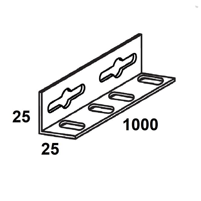L-profil na na police čierny lakovaná oceľ 25x25x1000 mm