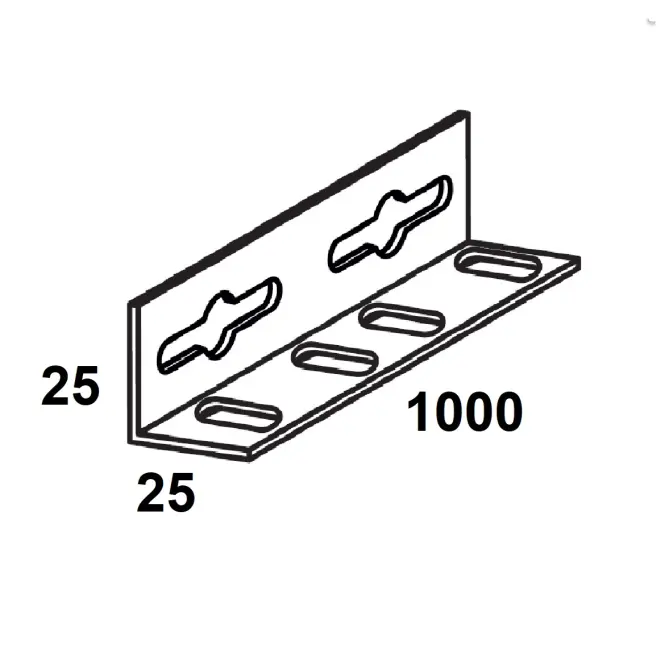 L-profil na na police čierny lakovaná oceľ 25x25x1000 mm,2