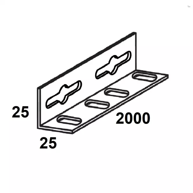 L-profil na police čierny lakovaná oceľ 25x25x2000 mm