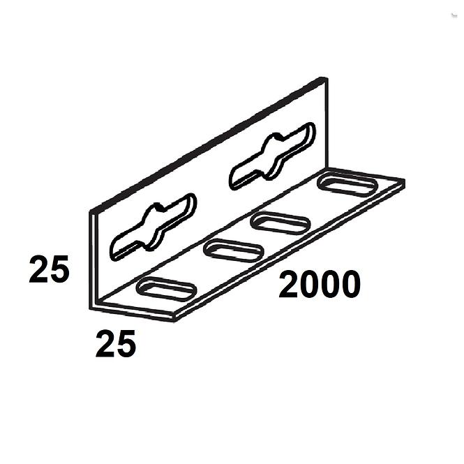 L-profil na police čierny lakovaná oceľ 25x25x2000 mm