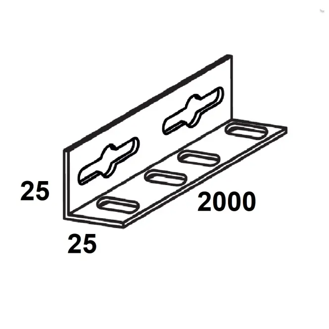 L-profil na police čierny lakovaná oceľ 25x25x2000 mm,2