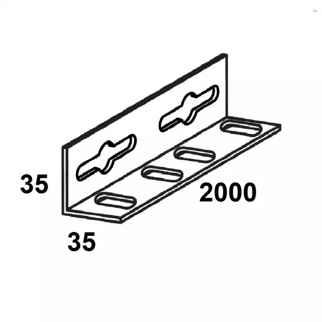 L-profil na police čierny lakovaná oceľ 35x35x2000 mm