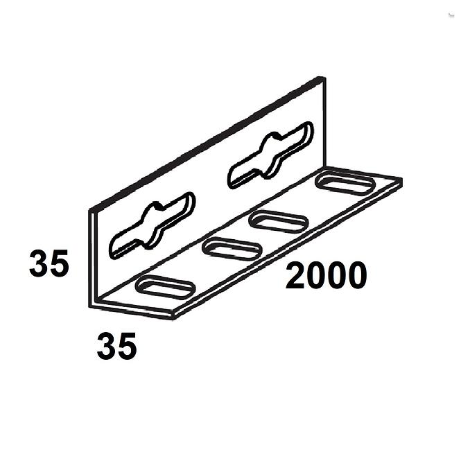 L-profil na police čierny lakovaná oceľ 35x35x2000 mm