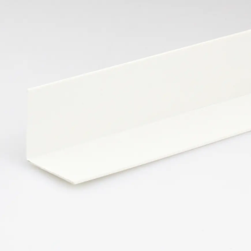 Profil uholníkový PVC biely lesk 15x15x1000