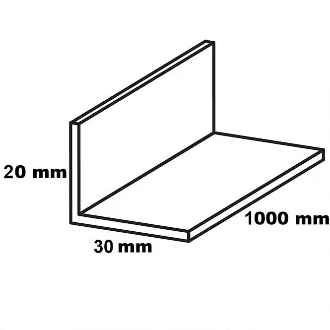 Profil uholníkový PVC čierny lesk 20x30x1000,2