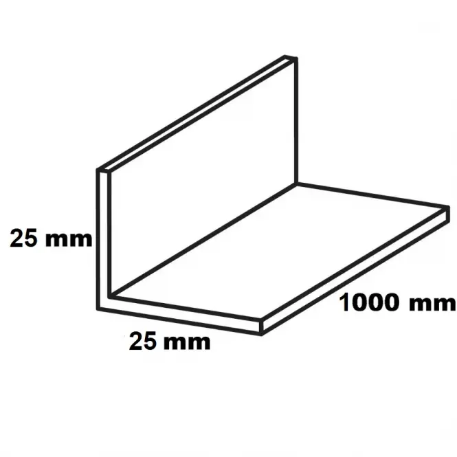 Profil uholníkový PVC čierny satina 25x25x10,2