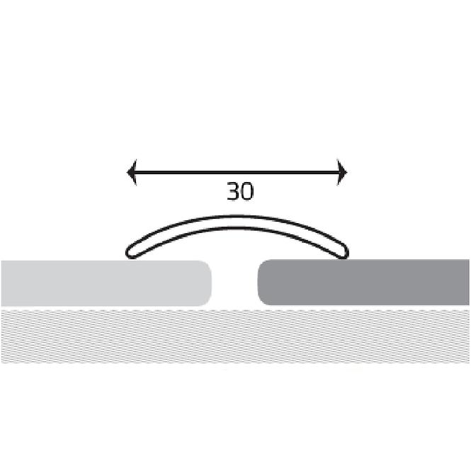 Profil podlahový samolepiaci hliník brúsený čierny 3,2x30x900 mm