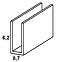 Profil U PVC biely lesk 6.2x8.7x1000,2