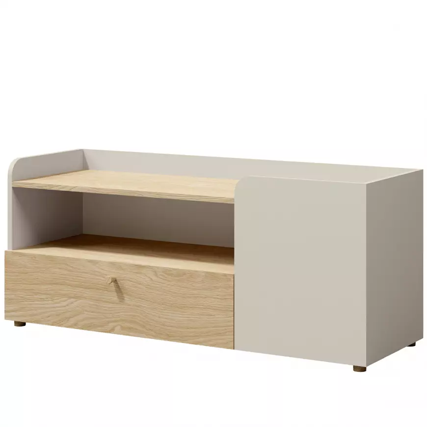 TV stolík  YUKI 12 Sivá béžová/Olejovaný dub