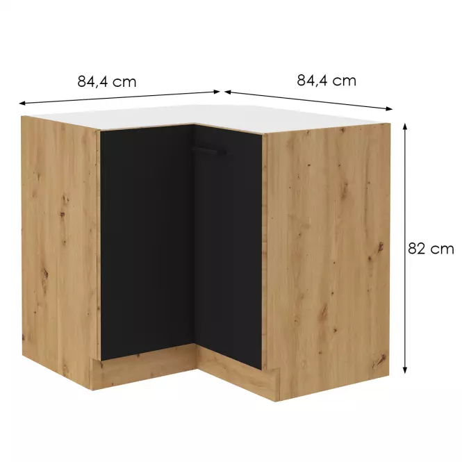 Skrinka Do Kuchyne Modena Čierna/Dub Artisan 90x90 Nd 2f Bb